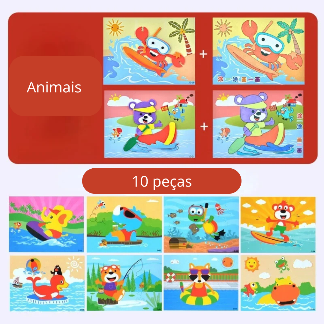 Cartoon Kids 2 em 1 – Pinta e Cola