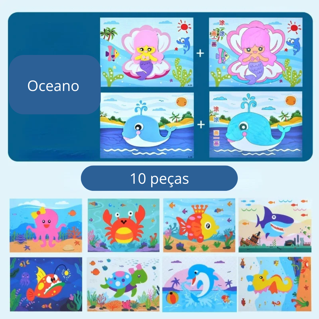 Cartoon Kids 2 em 1 – Pinta e Cola