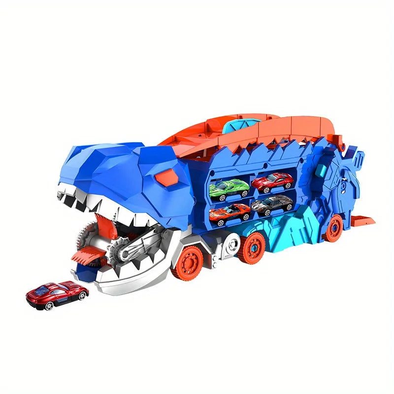 Camião Dinossauro Transformers com Pista e Armazenamento