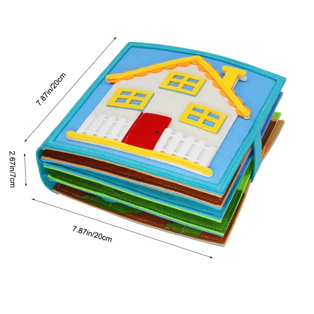 Livro de Pano 3D Montessori Casinha - Para Meninas e Meninos