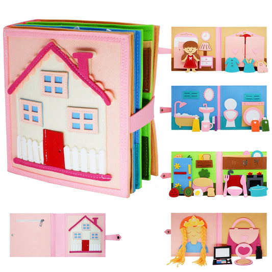 Livro de Pano 3D Montessori Casinha - Para Meninas e Meninos