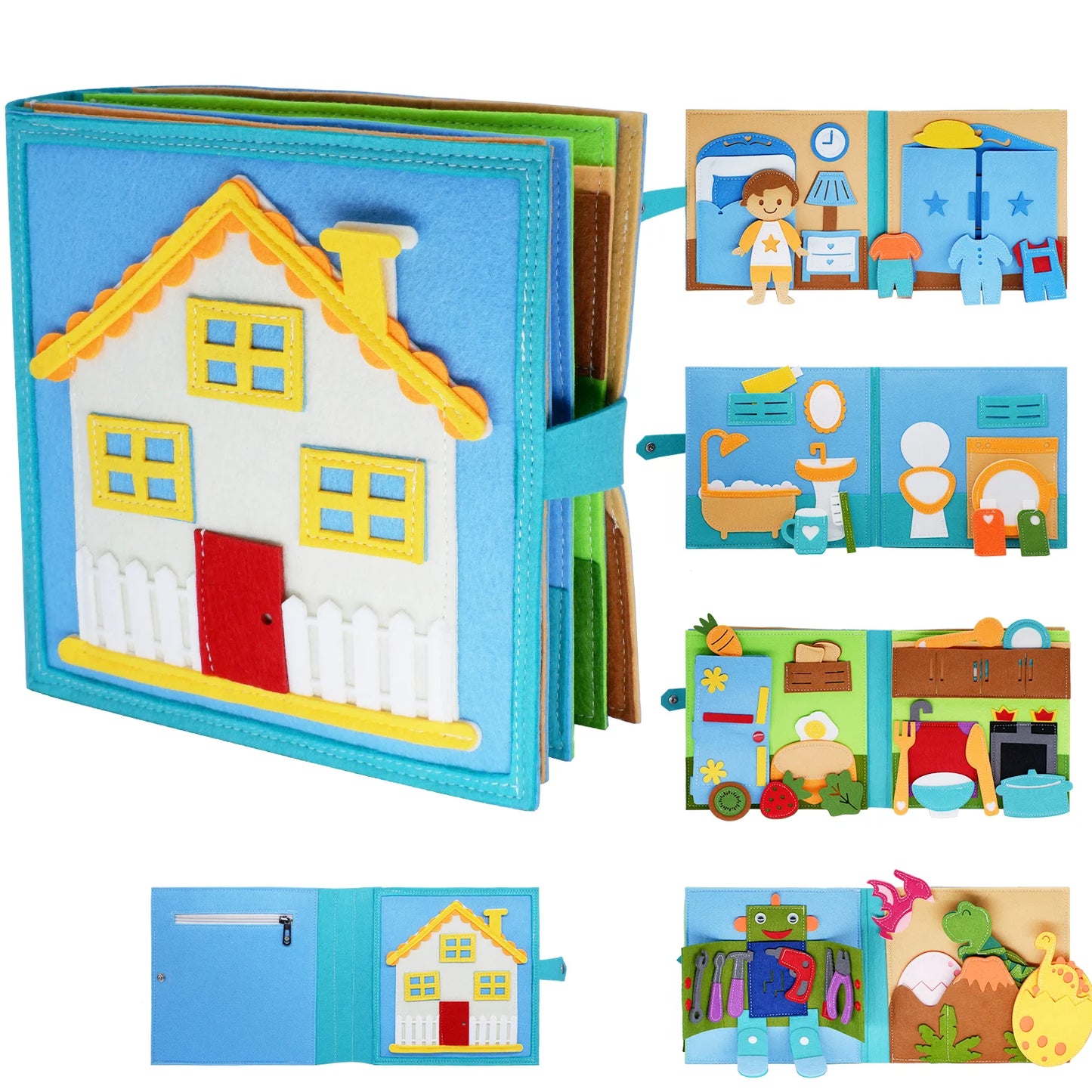 Livro de Pano 3D Montessori Casinha - Para Meninas e Meninos