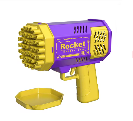 Pistola de Bolhas Elétrica com 40 Buracos e Luz LED