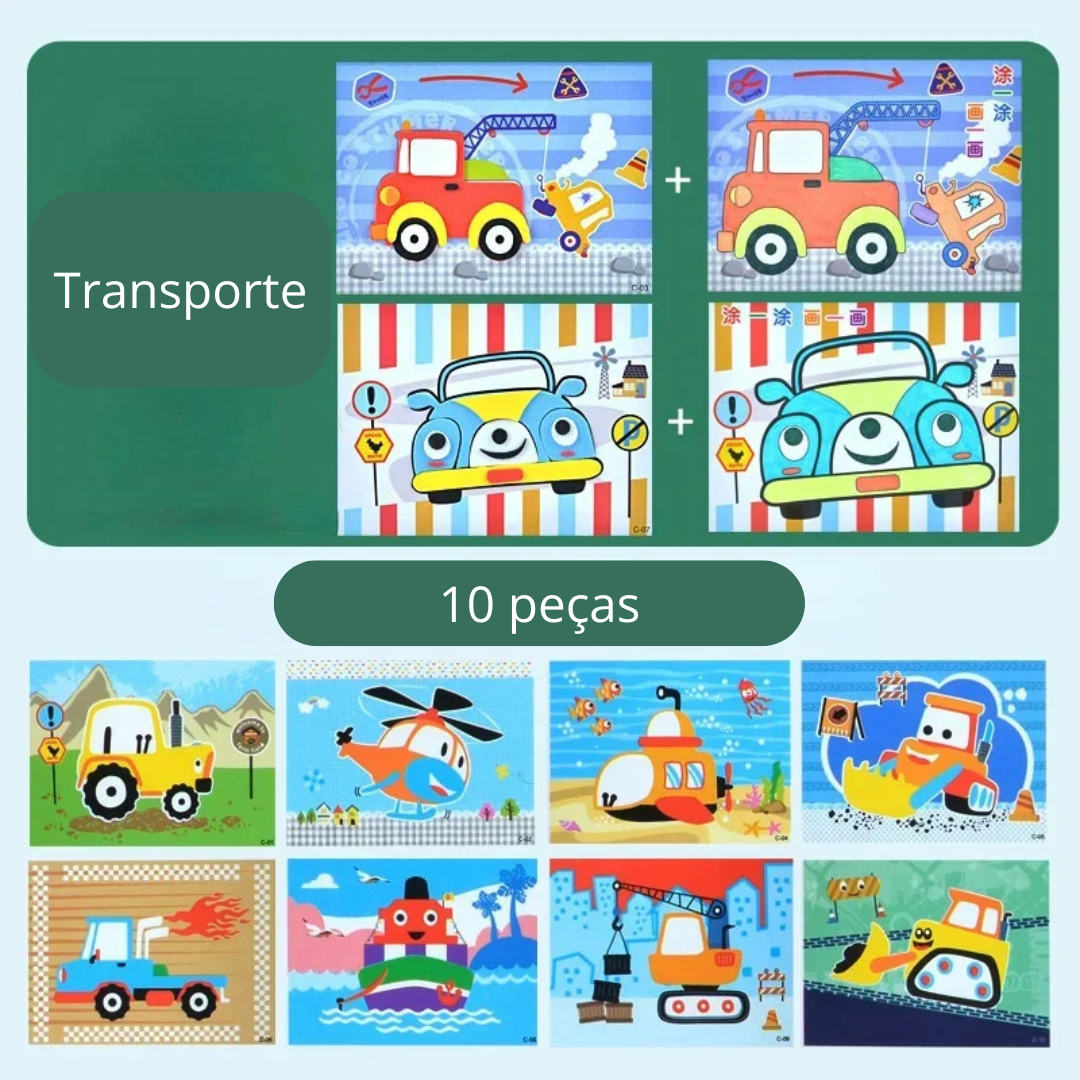 Cartoon Kids 2 em 1 – Pinta e Cola