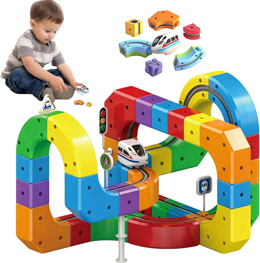 Pista de Comboio Elétrico Antigravidade 3D – Montagem Criativa DIY