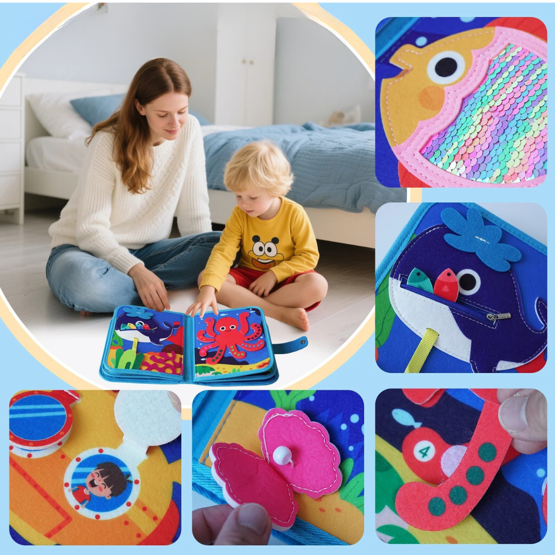 O Oceano das Descobertas – Livro Sensorial Montessori 20 Atividades