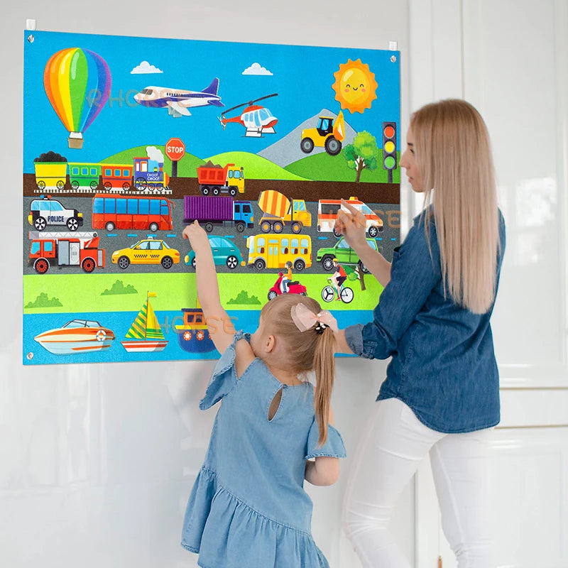 Mural Criativo Montessori - Meios de Transporte